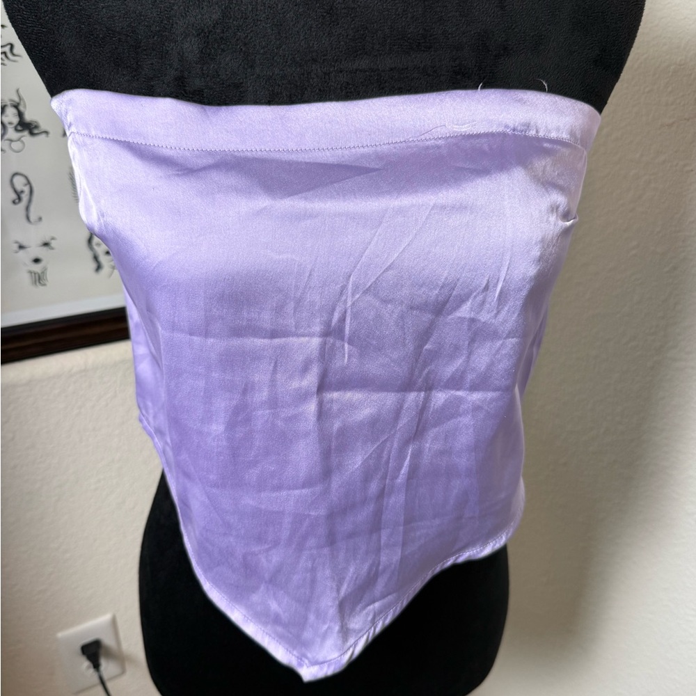 Hollister Light Purple Satin Tube‎ Top